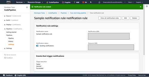 CodePipeline Notification Rule Step8 CodePipeline Notification Rule Step8