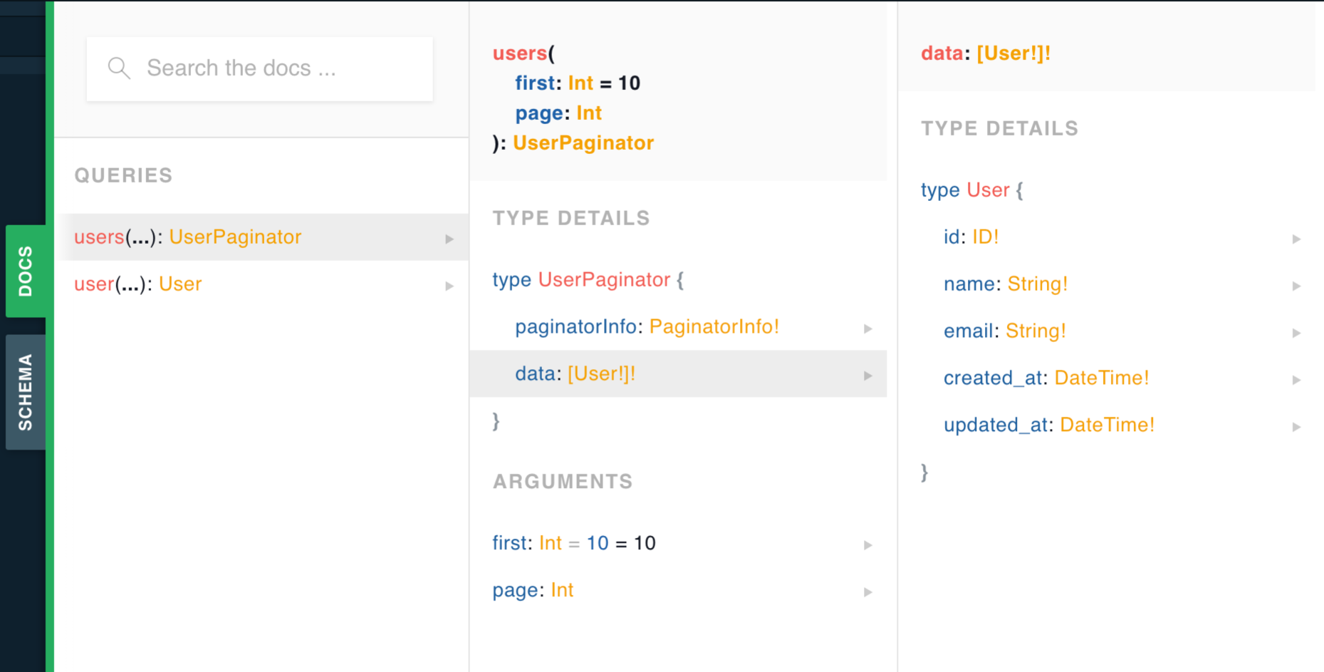 GraphQL Playground Schema GraphQL Playground Schema