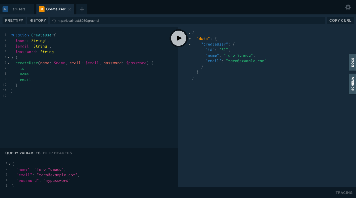 Create User Mutation Example Create User Mutation Example