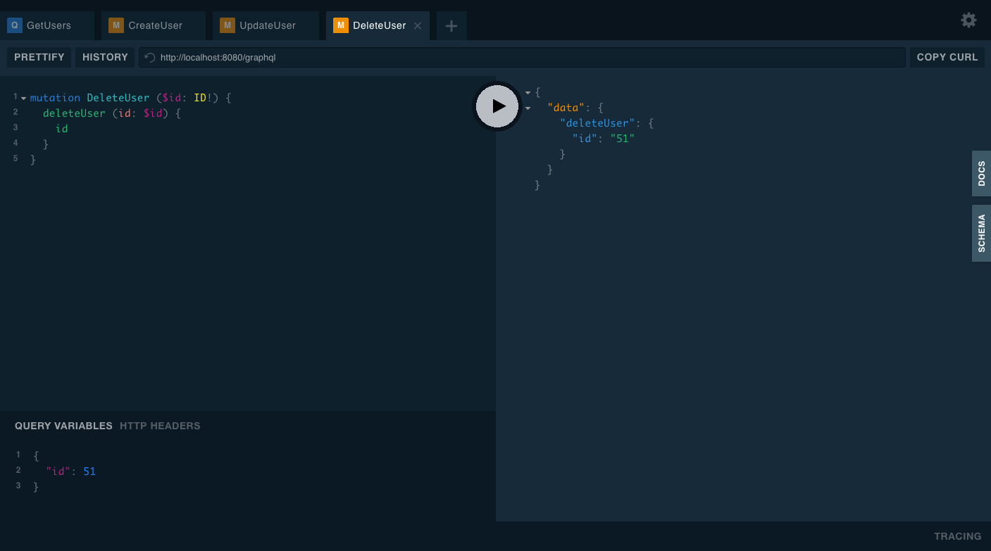 Delete User Mutation Example Delete User Mutation Example